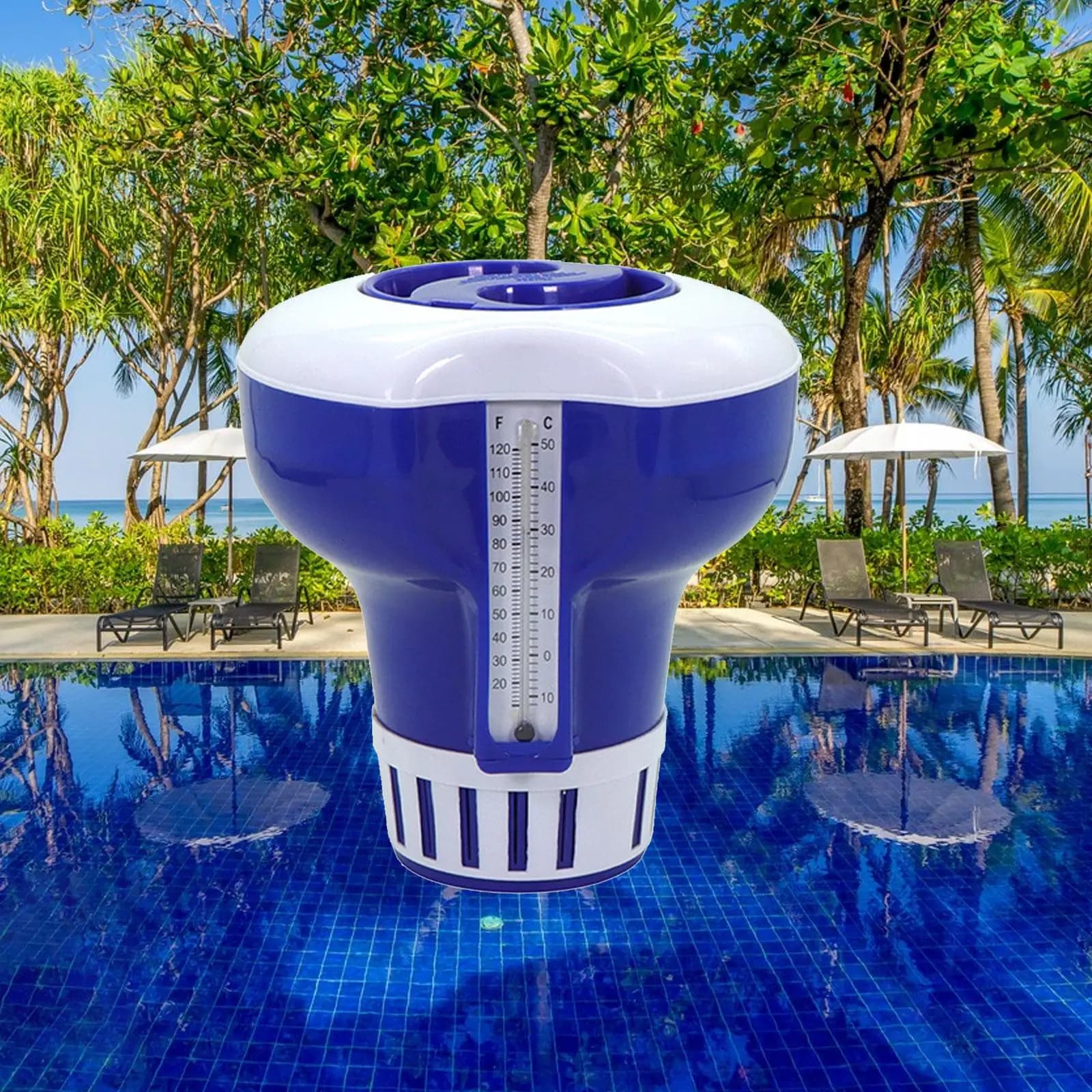 Galleggiante per cloro per piscina Forniture galleggianti per piscina Chiarificatori per piscina con termometro per piscine con cloro a molla calda