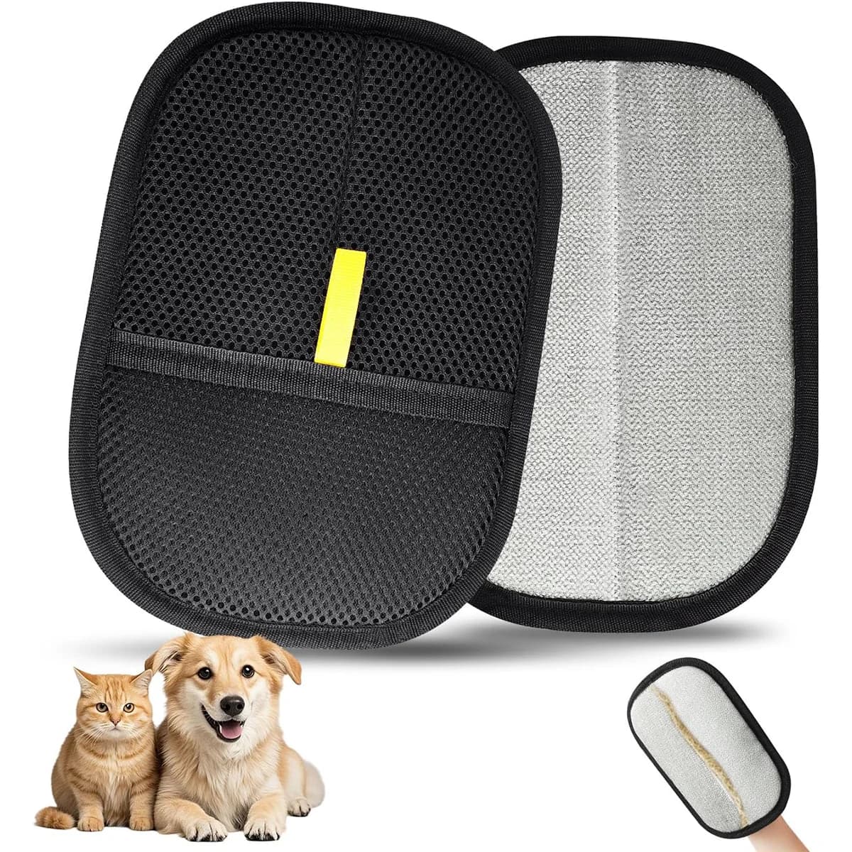 1 spazzola per guanti per depilazione animali domestici, strumento riutilizzabile per guanti per toelettatura per rimozione peli elettrostatici per cani e gatti