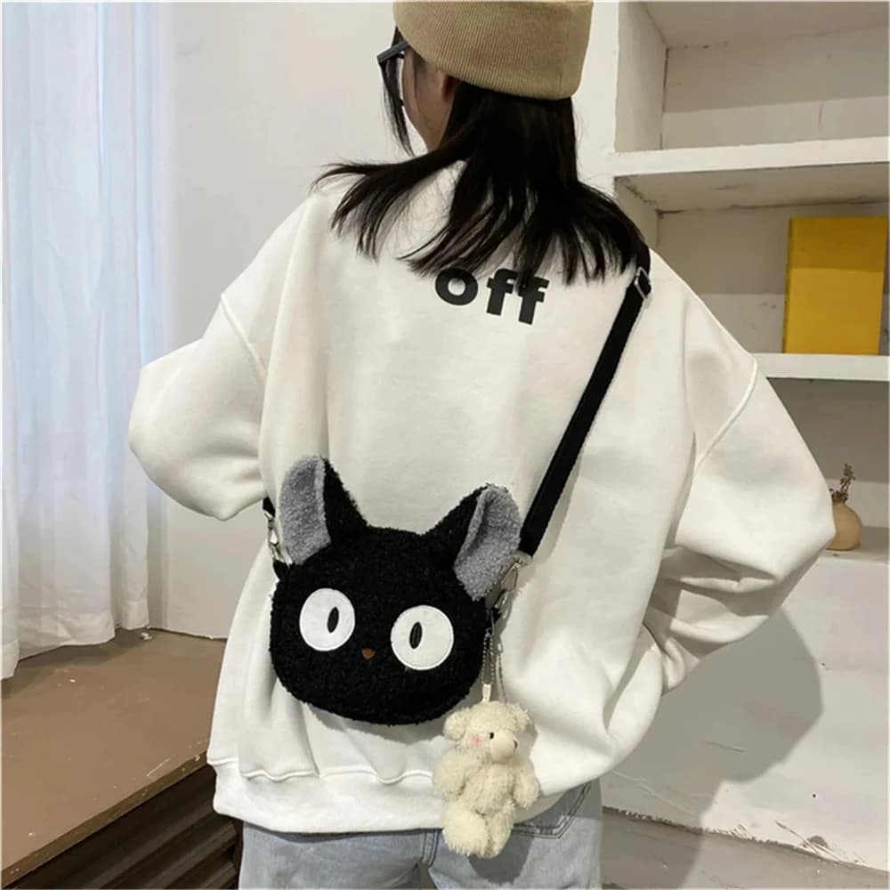 HOMEFISH Borsa a Tracolla in Stile Giapponese per Donne, Nuova Borsa Cartoon in Peluche, Piccola Borsa per Telefono e Portafoglio, Bolsa Feminina