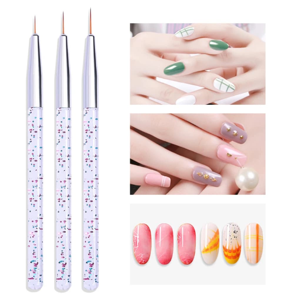 LINMANDA 3Pcs Nail Art Pen Set Fine Tipped Nail Art Pen Nail Design Pen Suitable for Creating Detailed Designs for Home Use