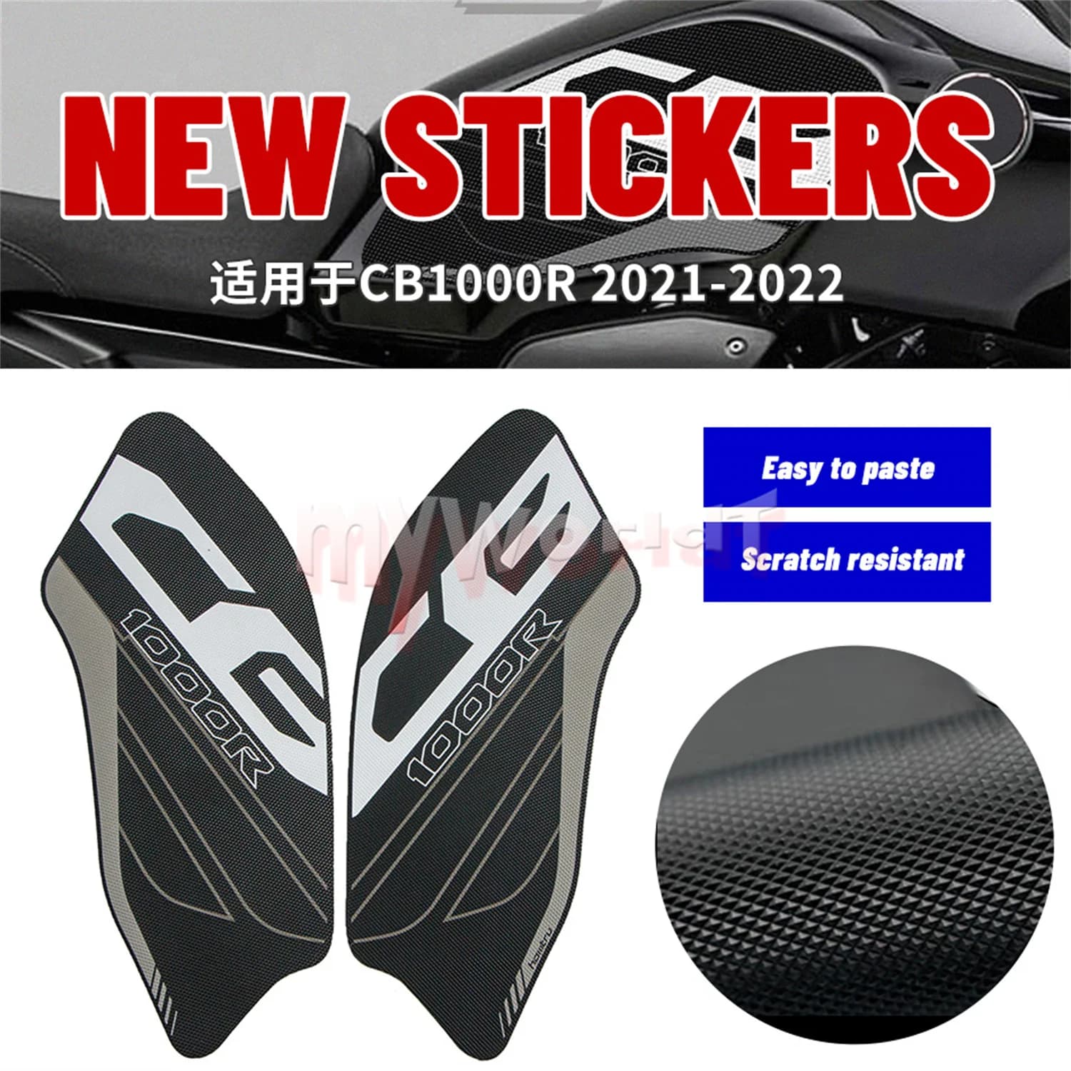 Misura per HONDA CB1000R 2021 - 2022 adesivo per decalcomania di trazione del ginocchio laterale antiscivolo Pad serbatoio carburante CB 1000 CB1000 R 21-22