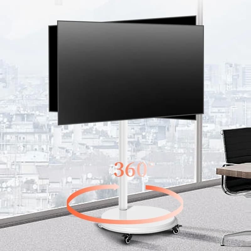HILLPORT 24 "-43" Carrello TV Schermo bianco Monitor Supporto da pavimento Ruota di sollevamento Ruota Ruota Staffa di rotazione LED LCD A bassa altezza Soporte TV Mesa SC50200
