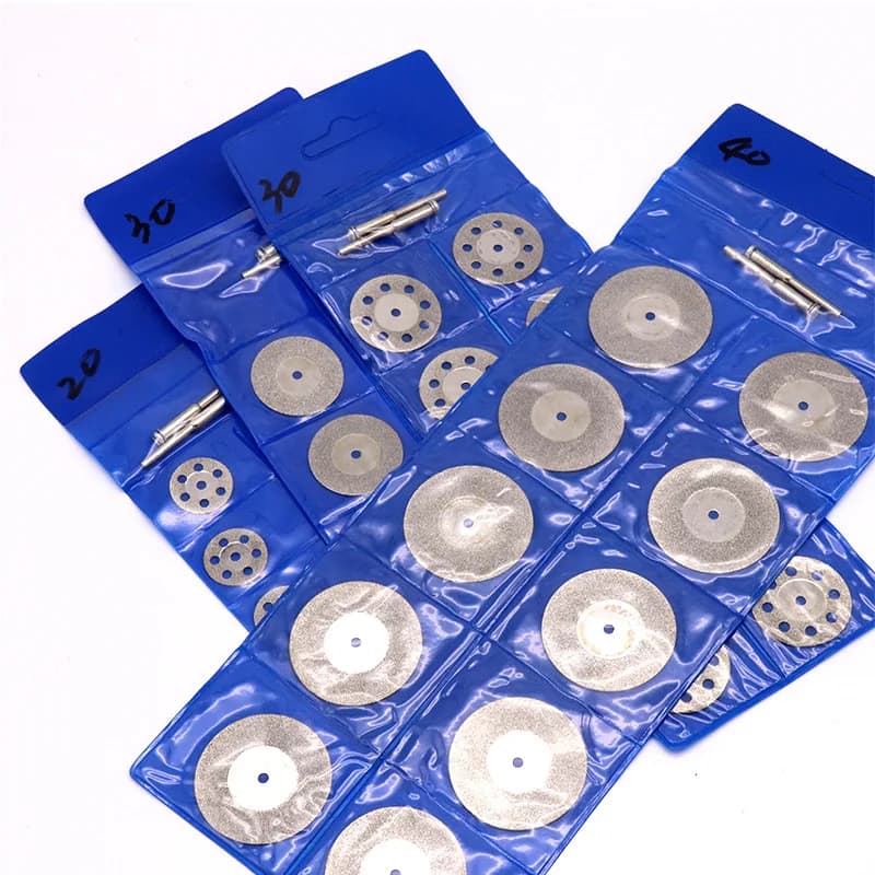 10 pz 20 30 40 50mm Mini Diamante Lama per Sega Circolare Disco da Taglio con 2 pz Gambo di Collegamento per Utensile Rotante Dremel