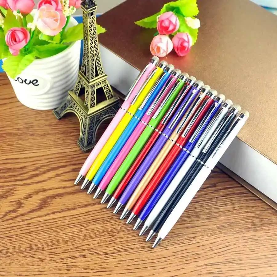 10PCS Universal Capacitive Stylus Ballpoint Pen Tablet Screen Touch Pen For Iphone Pad Android Mobile Phone Rubber Tip Stylus