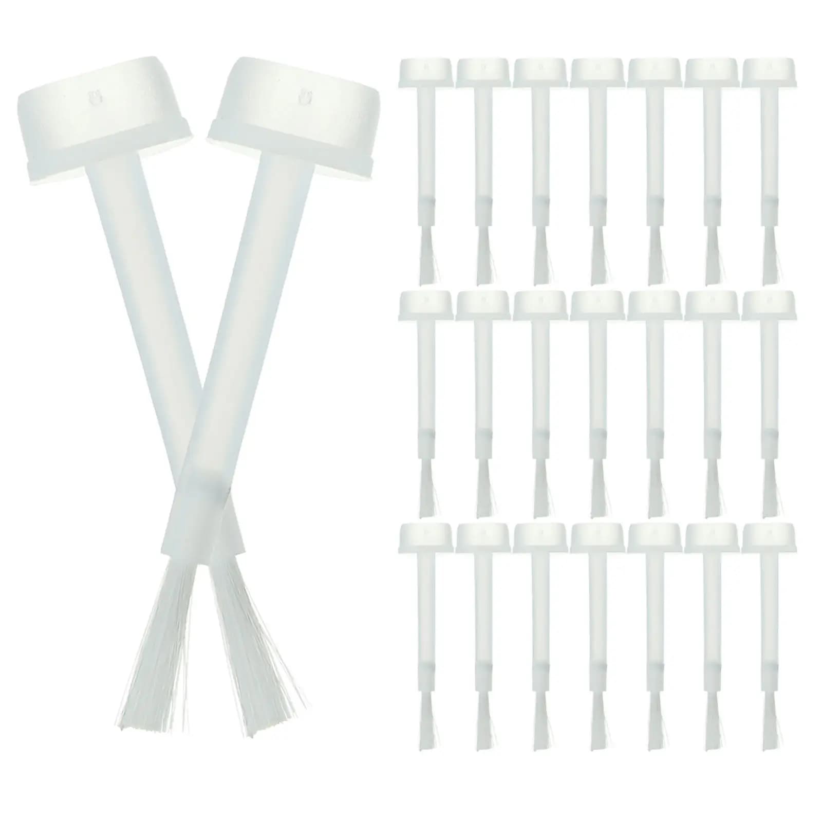 200 Pieces Plastic Spare Brushes with Long and Round Sets for Liscia Application, Professional Tool for Fai-da-Te Manicure and Nail Design