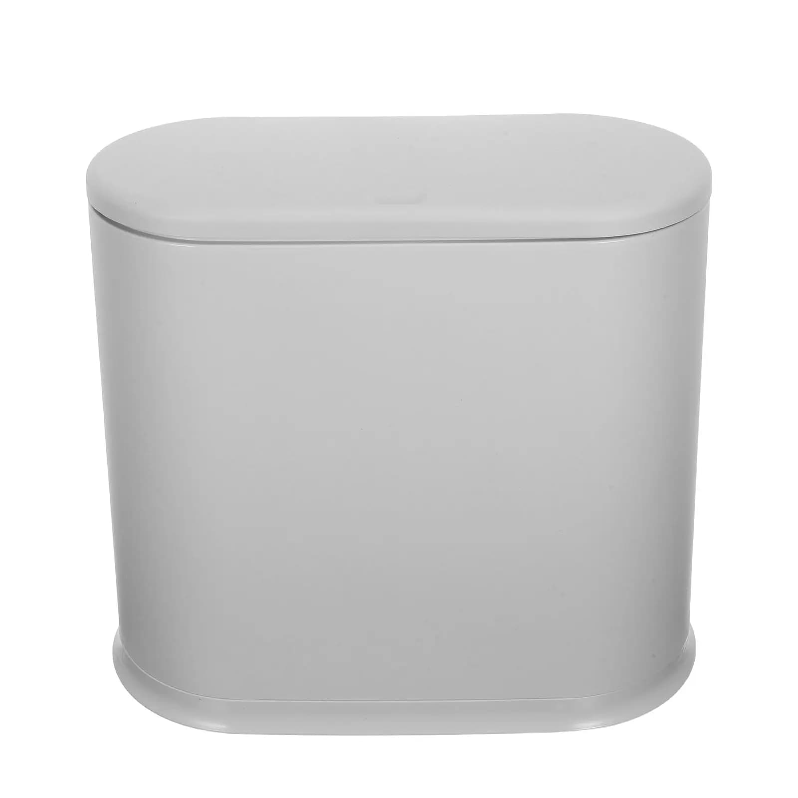 Cestino per Rifiuti Compatto da Bagno con Coperchio a Pressione, Bidone della Spazzatura Salvaspazio per Cucina, Ufficio, Camera da Letto, Camper, Bagno