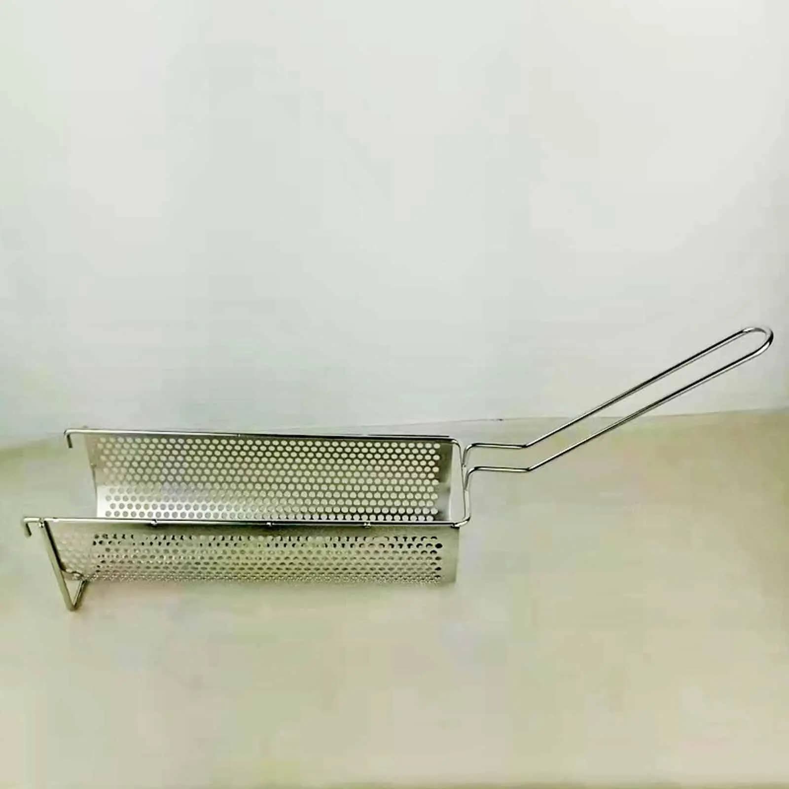 Fryer Basket Mesh Skimmer Antiscald Drain Basket Frying Serving Basket for Barbecue Chicken Wing Cafe Onion Rings Kitchen