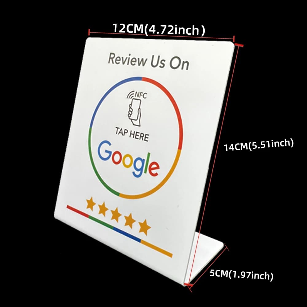 Supporto per rubinetto NFC Display da tavolo di visualizzazione di revisione NFC da 13,56 MHz Supporto per scheda tap NFC Reivew us su Google NT/AG215 504 byte