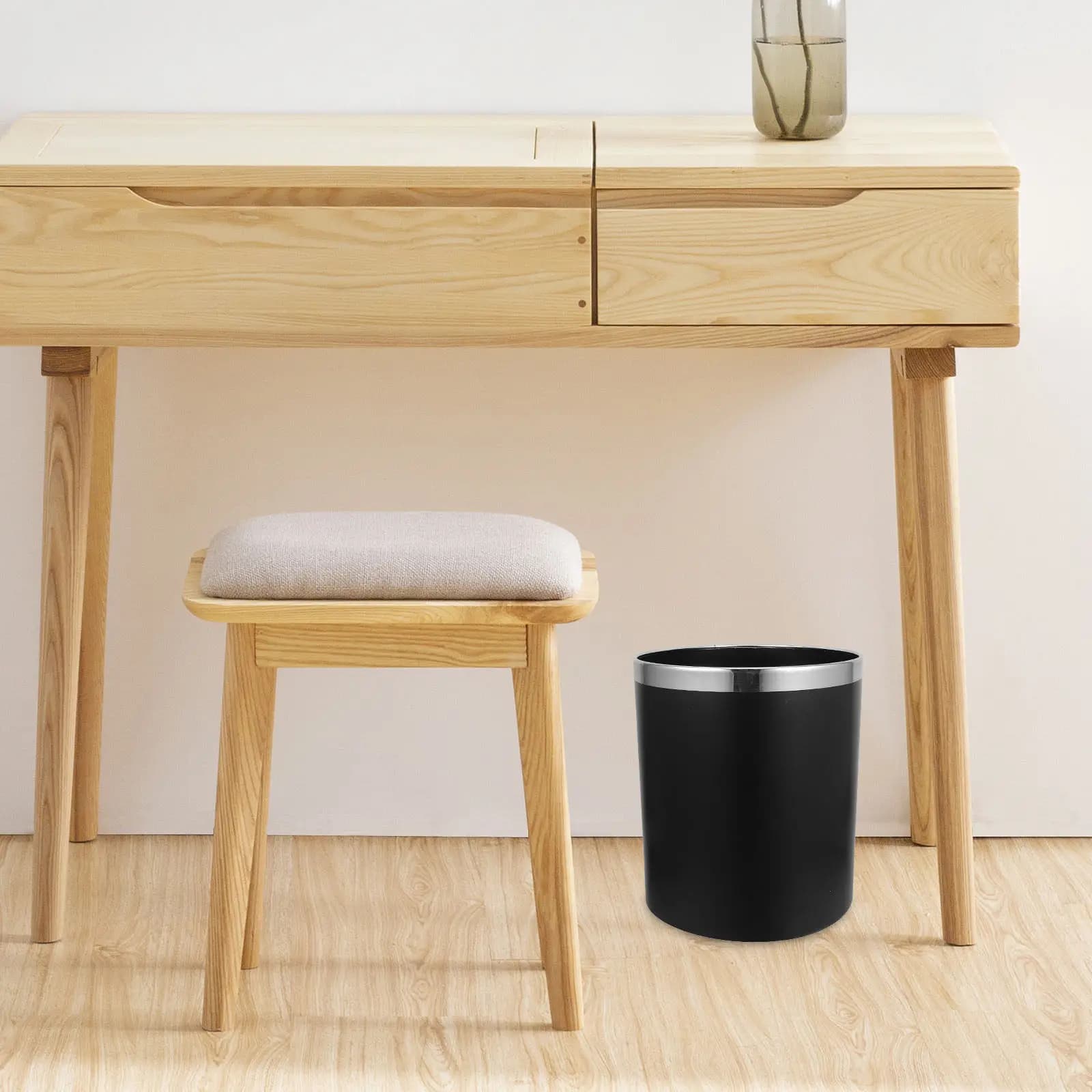 Cestino per Rifiuti a Doppio Strato Rotondo da 18L per Casa, Hotel, Ufficio, Elegante e Minimalista, per Bagno, Cucina, Camera da Letto