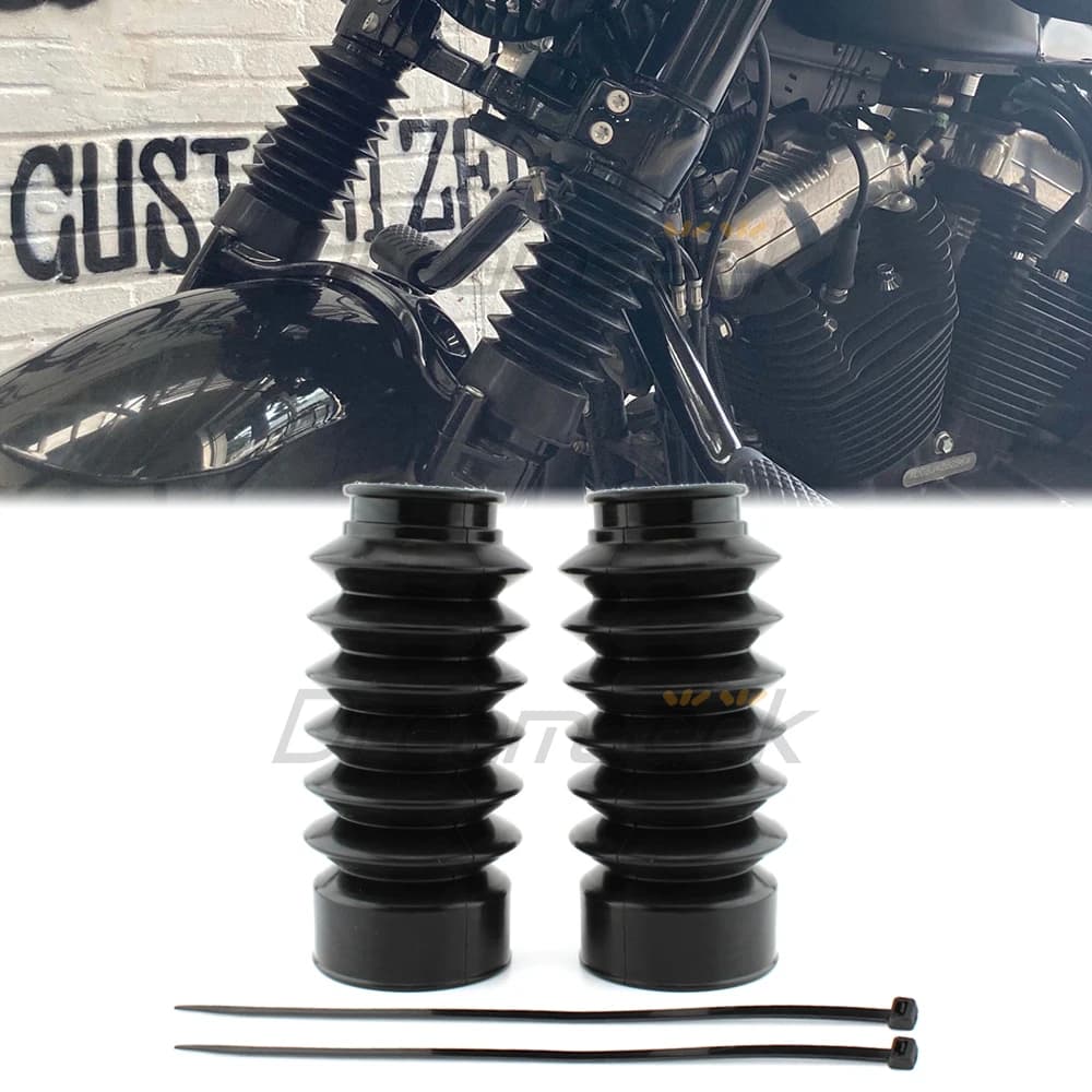 Stivali forcella anteriore Ghette Copertura antiurto per Harley Sportster XL1200X Forty-Eight X48 2016-2022 Copri forcella moto in gomma Nero