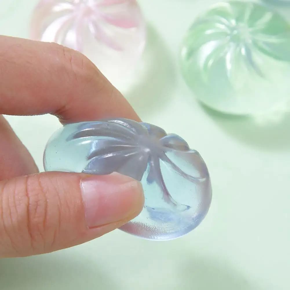 Palline Antistress Glitterate a Forma di Raviolo, Giocattoli Sensoriali Fidget, Giocattolo Decompressione a Lenta Risposta a Forma di Baozi Maltose, Giocattolo da Spremere a Forma di Pasta