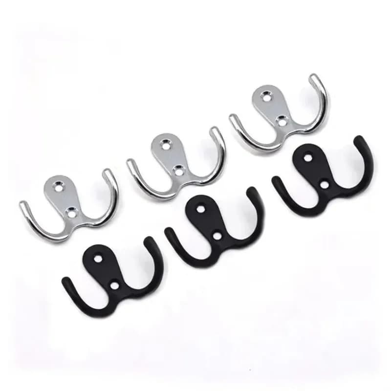 6pcs/set Retro Coat Hooks Wall-Mounted Towel Hanger For Coats Hats Clothing Home Storage Hooks Wall Double Hook Towel Hanger