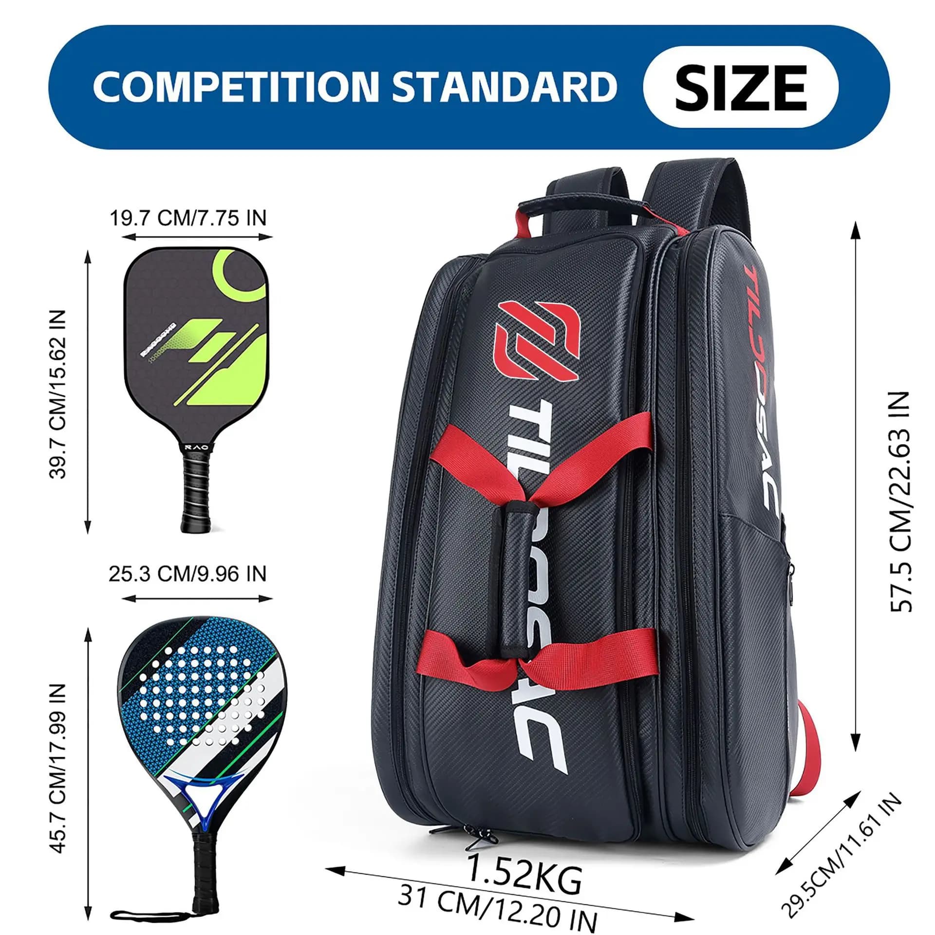 Zaino per racchetta convertibile per attrezzatura sportiva impermeabile all'ingrosso personalizzato con borsa da badminton per scarpe