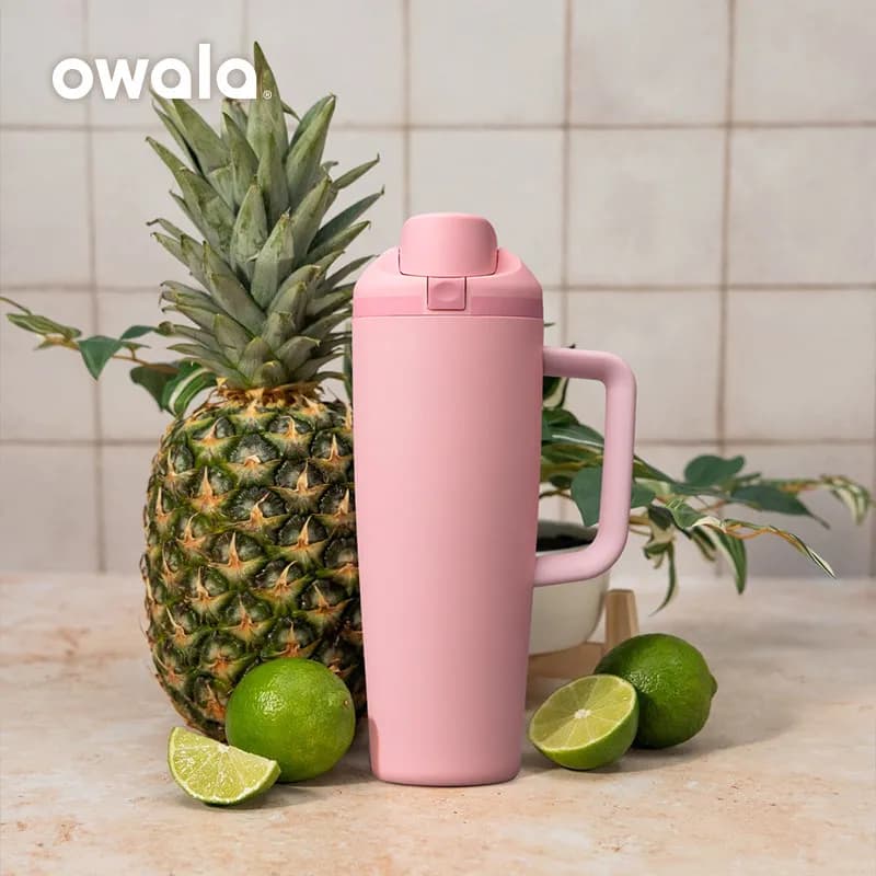Owala Cooling Ice King Cup 40oz Large Capacity Stainless Steel Insulated Cup Leak proof Portable Simple Handle Water Cup