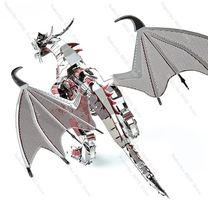 Puzzle 3D di drago volante in metallo, ornamento giocattolo fai da te per adulti, modello di assemblaggio creativo per hobbisti