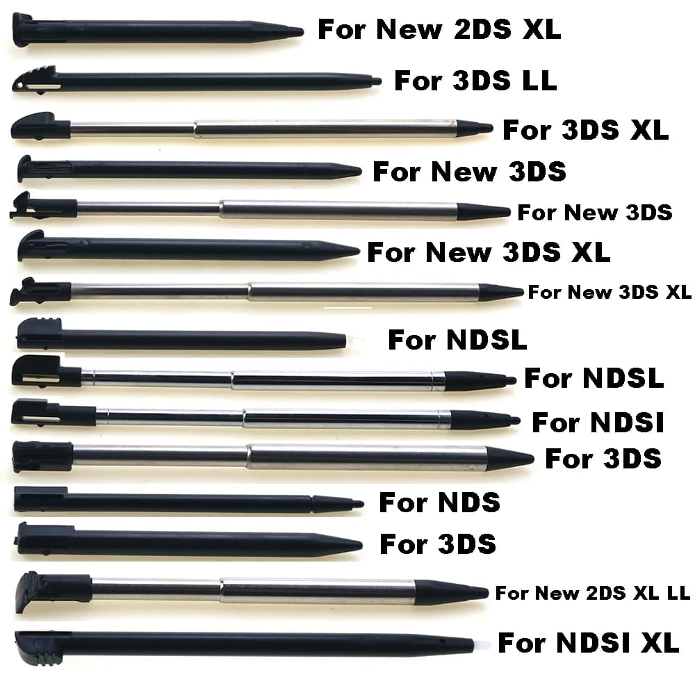 1PC Metallo Nero Telescopico Stilo di Plastica Stilo Touch Screen Penna per 2DS 3DS Nuovo 2DS LL XL Nuovo 3DS XL Per NDSL NDSi NDS