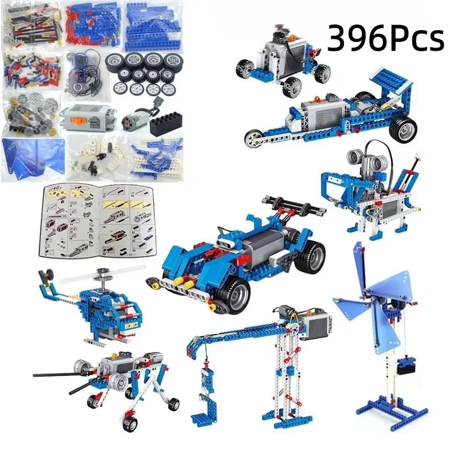 396 Pcs STEM 9686 Educational Set Technical Simple and Motorized Building Blocks School Students Learning Power Function Bricks