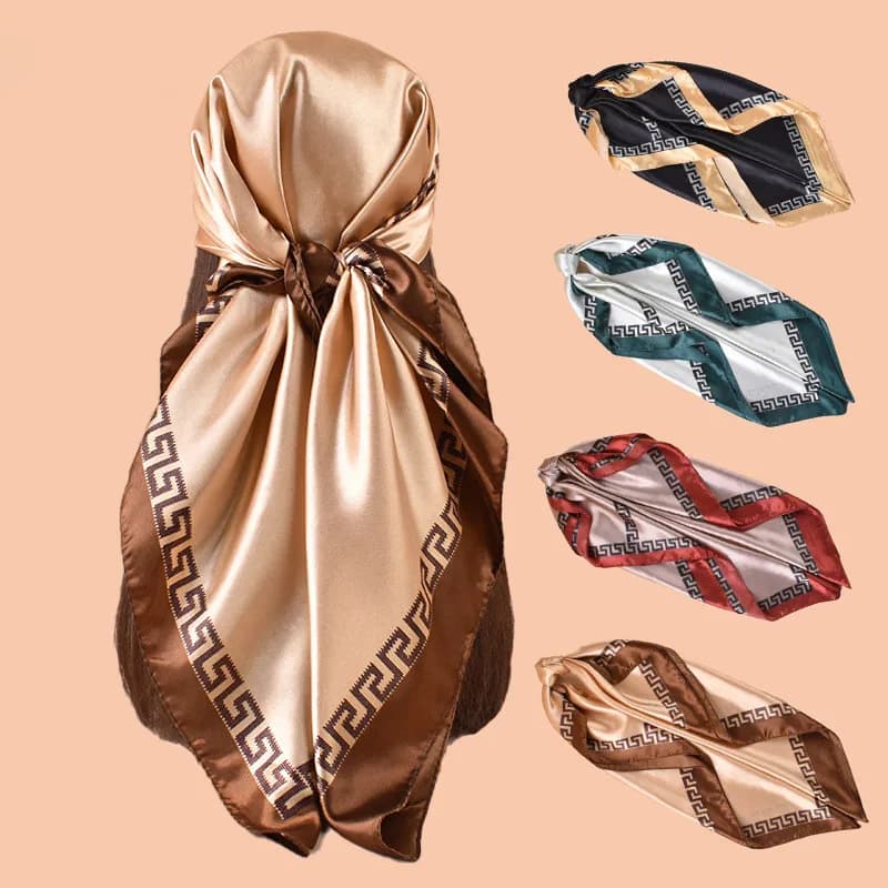 Nuovo Foulard Quadrato in Raso da Donna, Stampa Paisley, Elegante Sciarpa in Seta, Sciarpa per il Collo, Sciarpa Avvolgente, Fascia per Capelli, Accessori per Capelli, Bandana