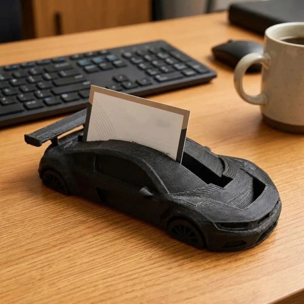 Porta Biglietti da Visita a Tema Auto Sportiva Stampato in 3D, Espositore Realistico per Biglietti Auto, Organizzatore per Biglietti da Visita in Plastica Originale