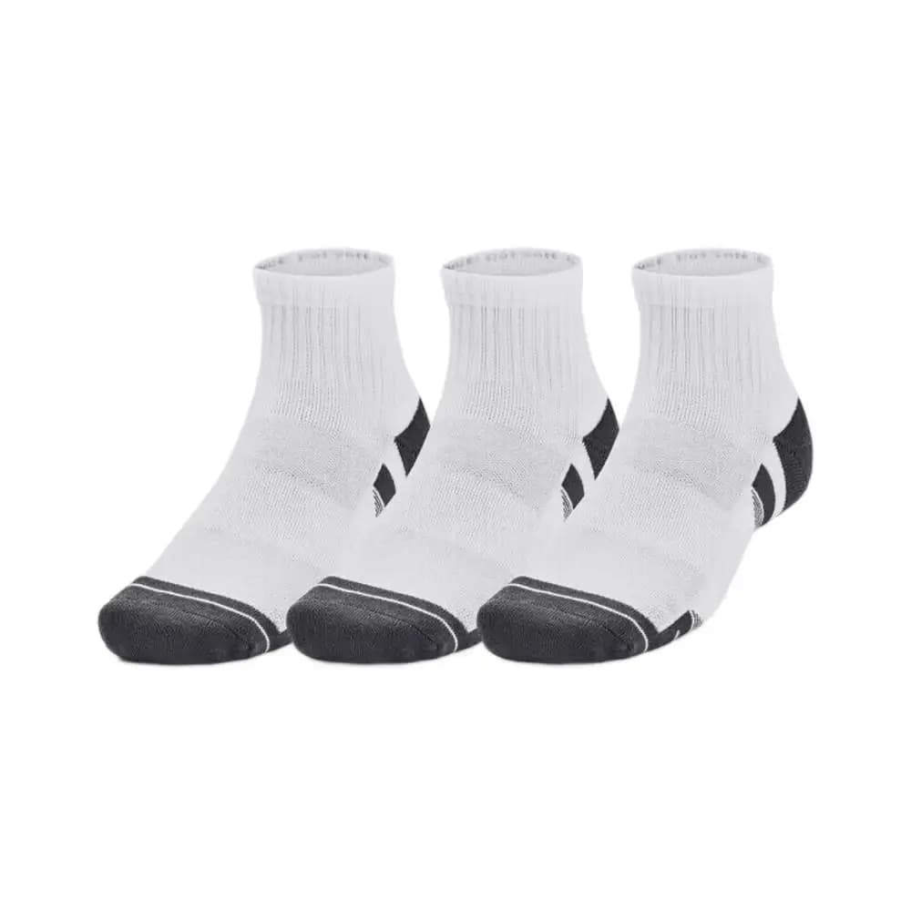 Calzini Under Armour: Calzini da allenamento – Sportivi ed eleganti, comodi e traspiranti, unisex, confezione da 3, Bianco 1379528-100