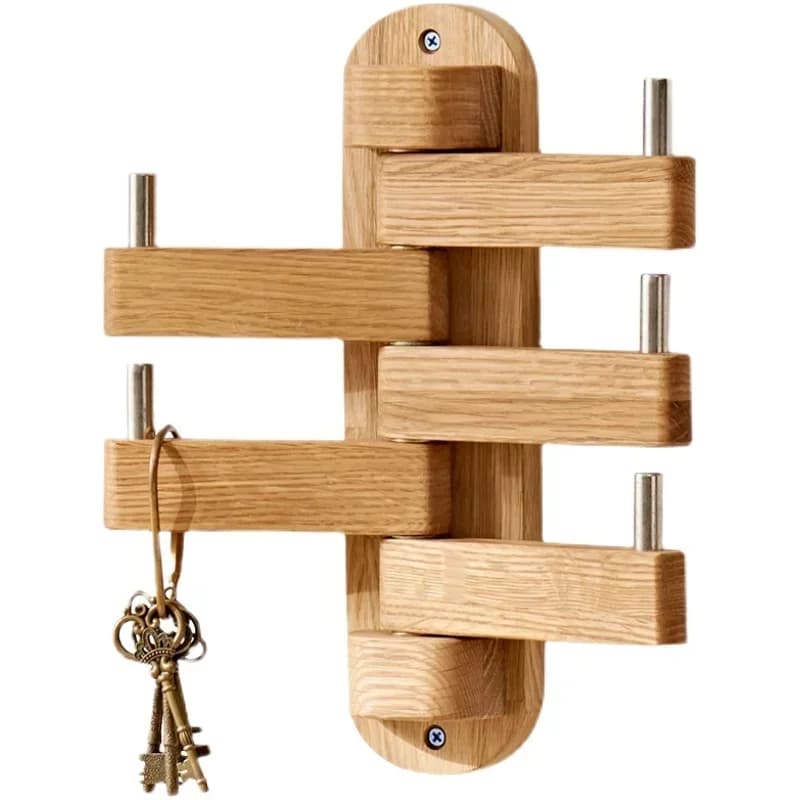Creative clothes hanger for porch coat hangers for wear in natural solid wood 180 degree swivel clothes hangers for bags Durable wall coat hangers