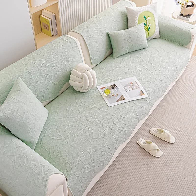 Summer Ice Silk Cooling Sofa Seat Cover Breathable Non-slip Couch Cover Irregular Skin-friendly Sofa Pad Slipcover Living Room