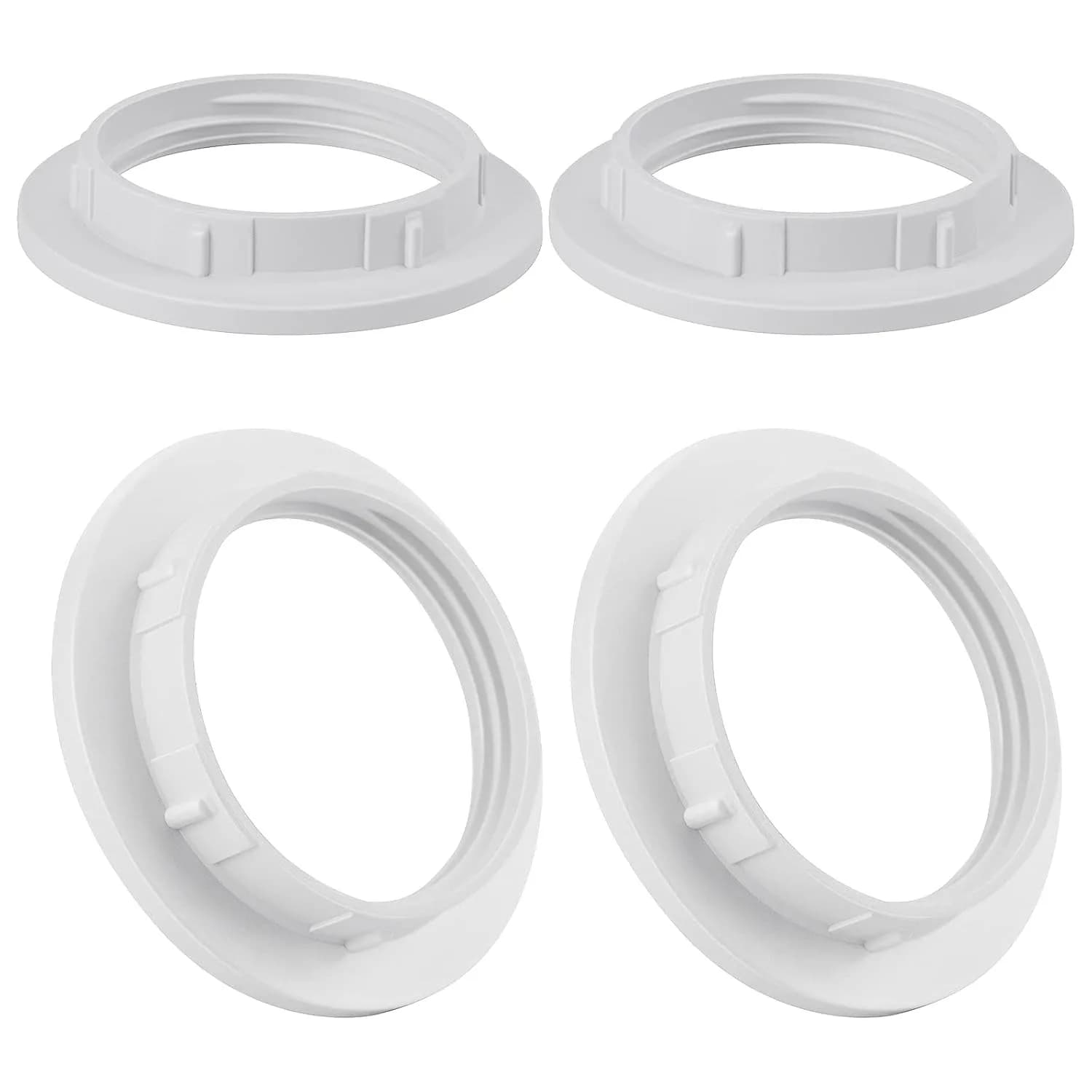 JOYINLED Set di 4 Anelli per Portalampada E26/E27, Anello Bianco per Portalampada, Ricambio per Portalampada Standard