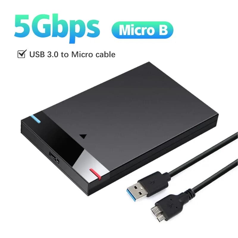 Custodia HDD Case 2.5 pollici Micro B USB 3.0 cavo di tipo C disco rigido esterno 5TB 5Gbps supporto dispositivo di archiviazione portatile HD UASP