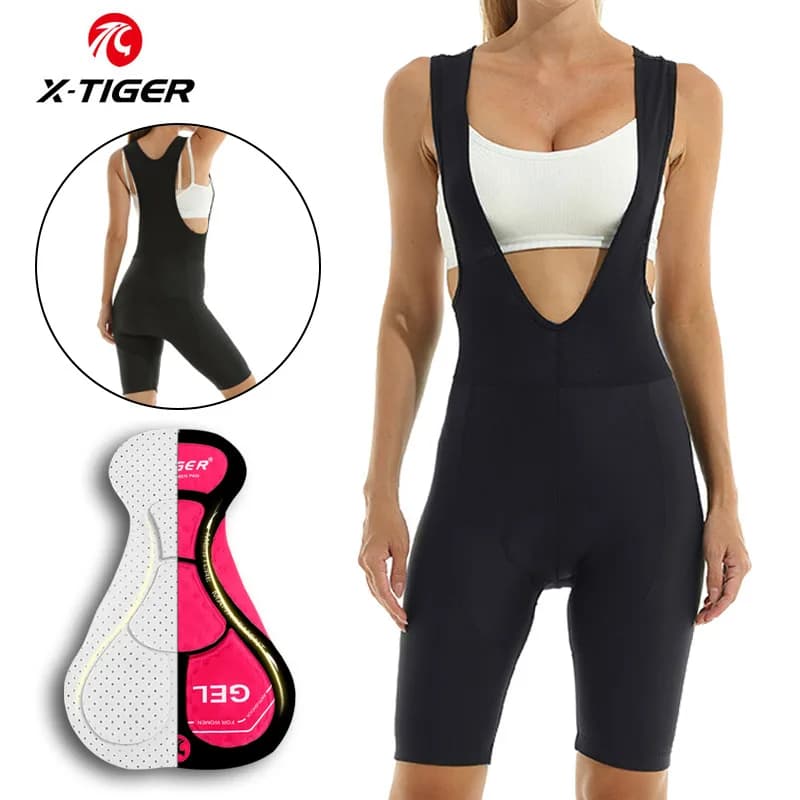 X-Tiger Classical Cycling Shorts Black Coolmax 3D women's padded pants, shockproof cycling shorts for MTB, road bike shorts, cycling