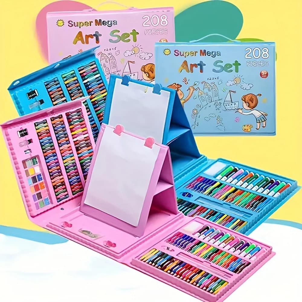 Set da 208 pezzi Set di penne per acquerello per dipinti, inclusi alcune strumenti colorati casuali, materiali artistici per schizzi, regali artistici