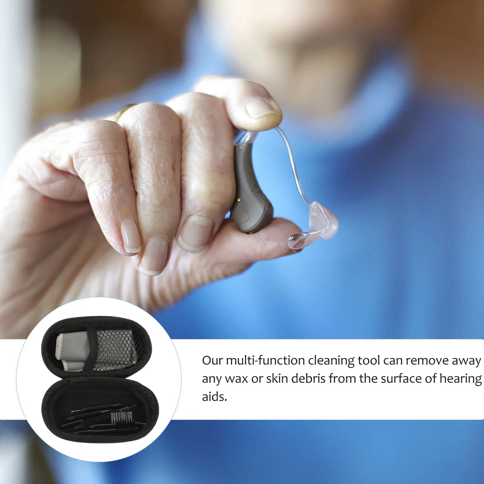 Professional Hearing Aid Cleaning Set, Multifunction PVC Kit for Cera Removal, Deep Cleaning Tools for Hearing Aids and Earrings