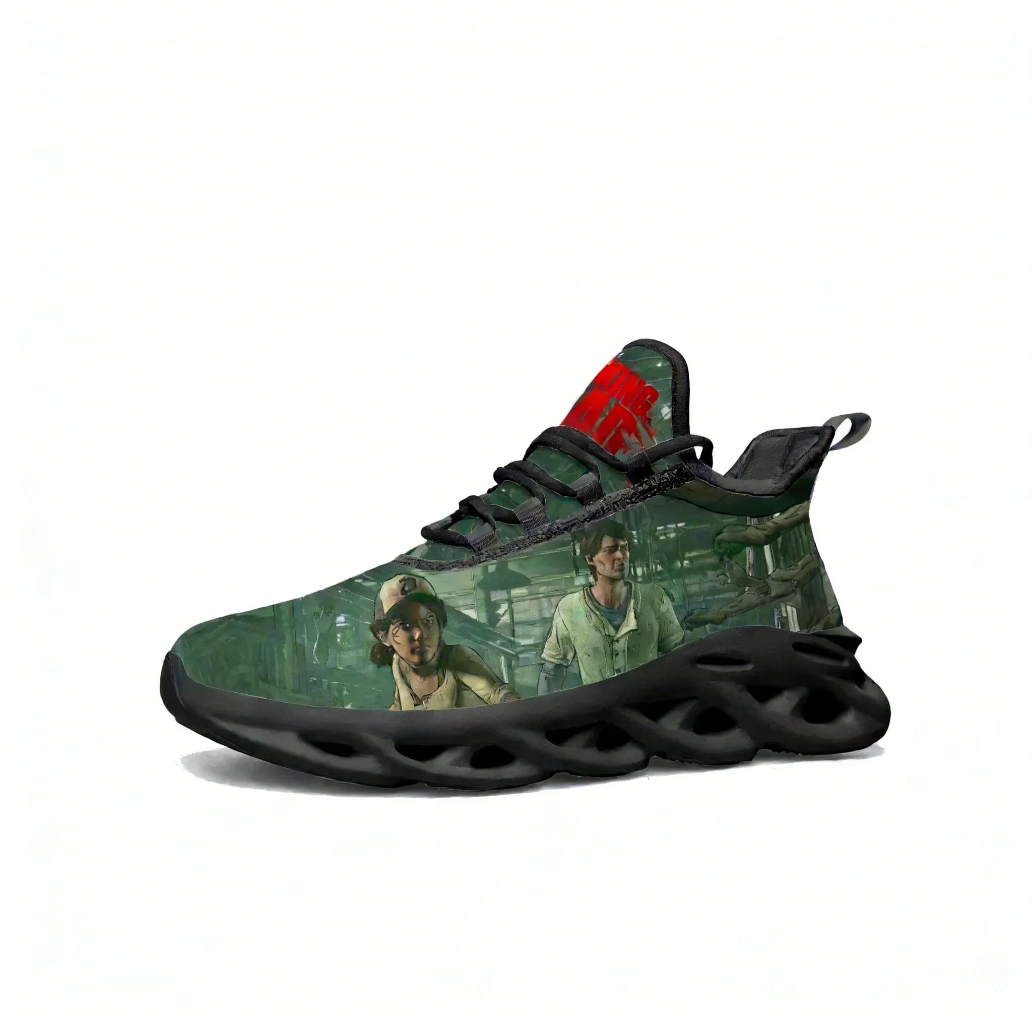 The Walking Dead Flats Sneakers Cartoon Game Scarpe da corsa sportive da uomo e da donna Scarpe con lacci su misura