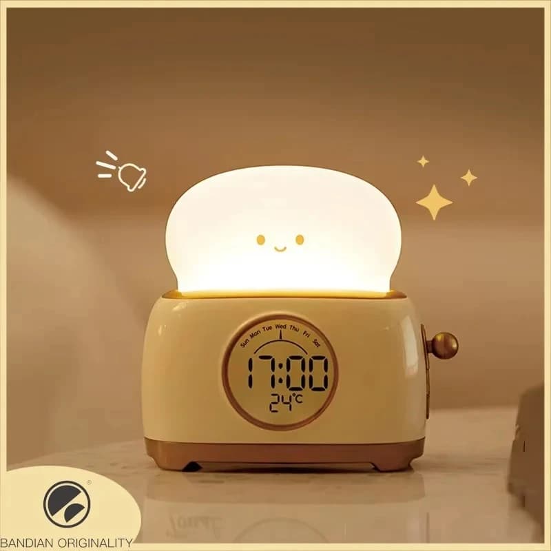 Sveglia per bambini con luce notturna a LED, orologio digitale, trainer per il sonno dei bambini, per la casa, la camera da letto, comodino, simpatico display della temperatura, Reloj