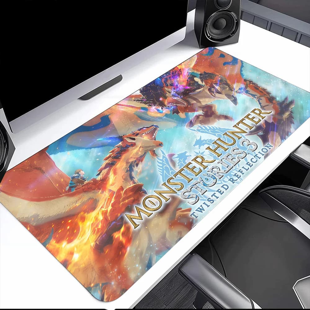 Game M-Monster Hunter Stories 3 s Mouse Pad Large Desk Mat Keyboard Ergonomic Office Rubber PC Non-slip Anti-fray Home Custom