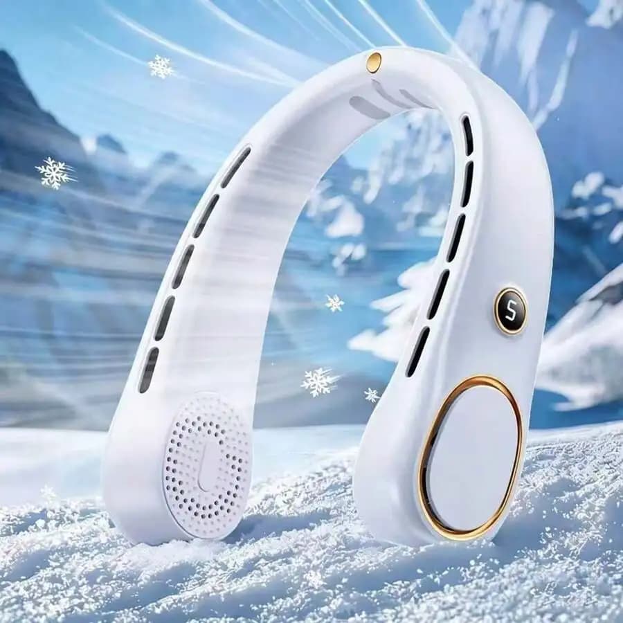 Portable Neck Fan, Hands-Free Bladeless Neck Fan, USB Rechargeable, 360° Cooling Neck Fan, 5-Speed Regulation, Quiet, 3000mAh Battery Powered, Wearable Personal Fan, Suitable For Gifts For Friends, Travel, Outdoor Use