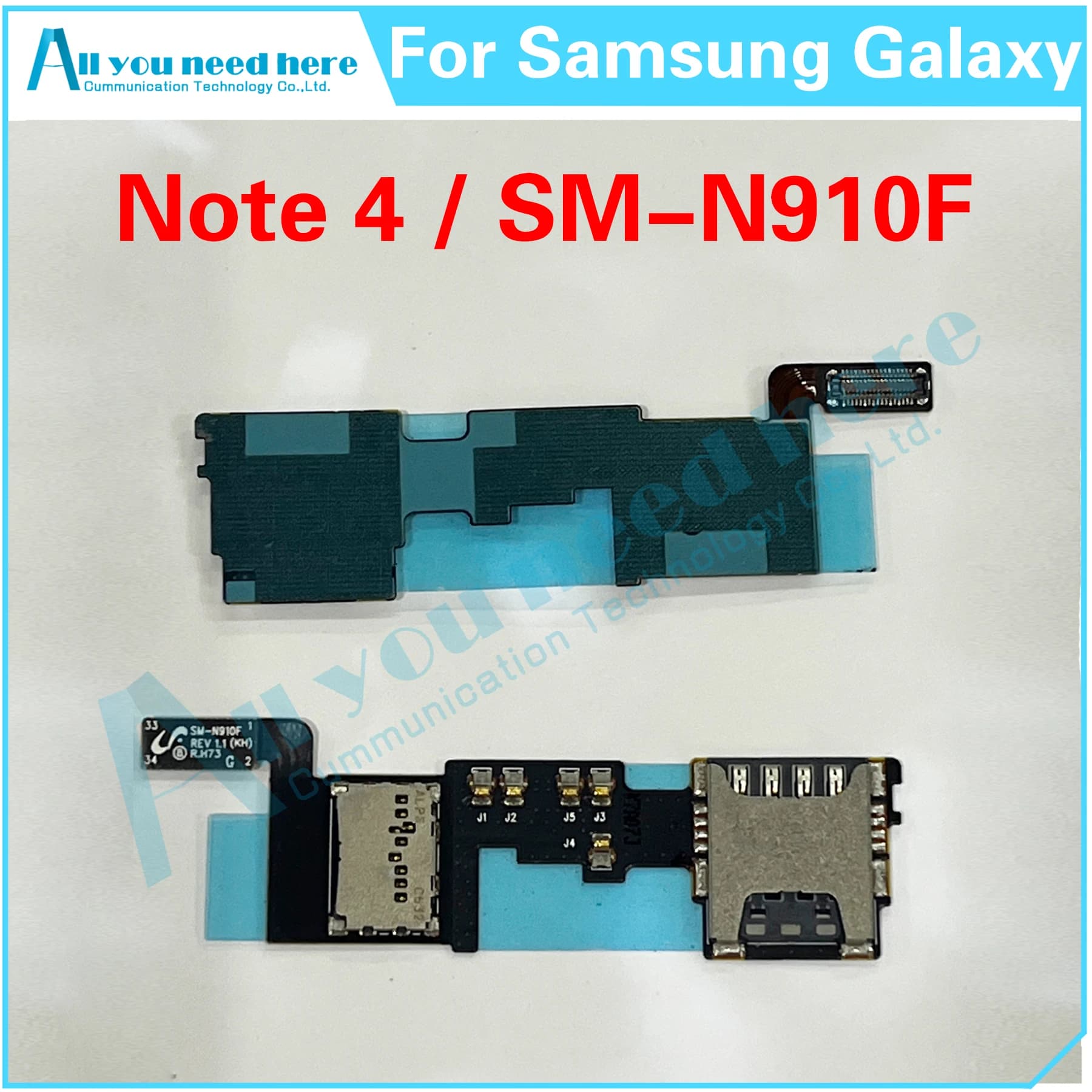 Per Samsung Galaxy Note 4 SM-N910F N910F Lettore di vassoio di schede SIM Cavo flessibile Lettura di memoria Supporto per scheda SD Connettore Sostituzione interna
