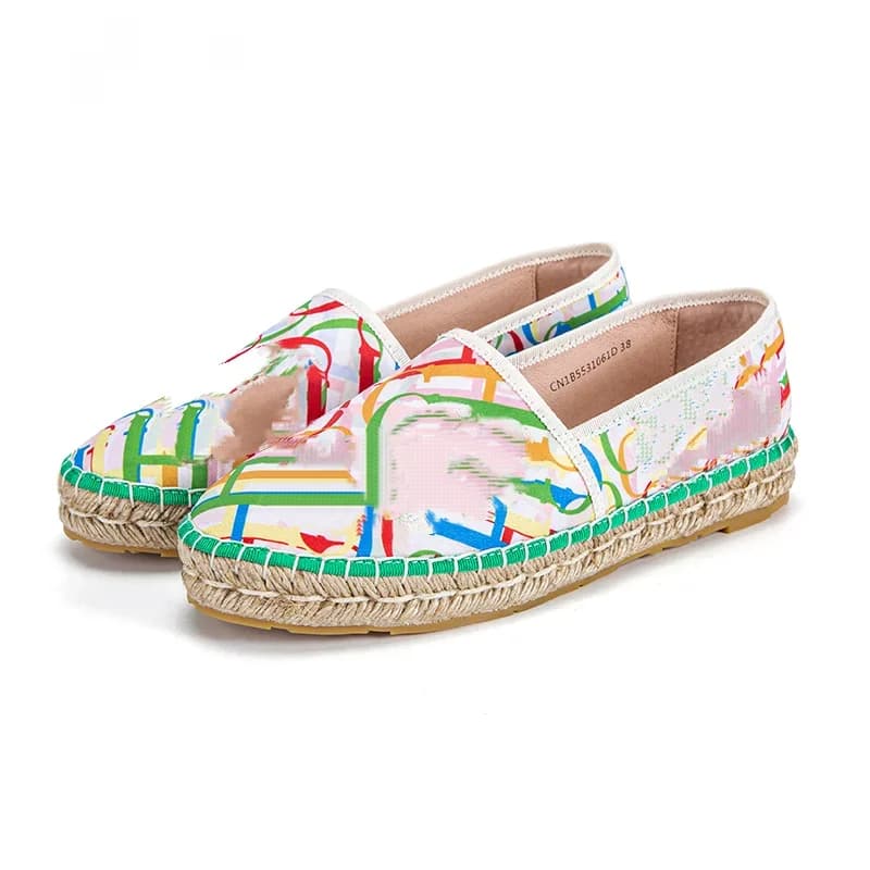 Mocassini CH Scarpe casual da donna Scarpe piatte in stoffa Scarpe intrecciate in corda di canapa Scarpe colorate personalizzate per ragazze
