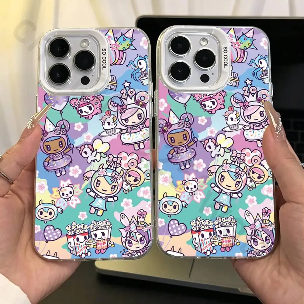 Japan T-Tokidokis IMD Case for iPhone 17 16 15 14 13 12 11 Pro Max air plus Shockproof Plating Matte TPU Funda