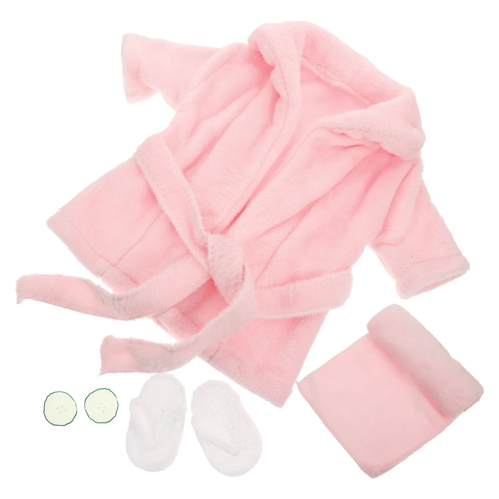 1Set Newborn Bathrobe Prop Set Coral Fleece Bath Towel Soft Breathable Photography Prop Cute Design Festival
