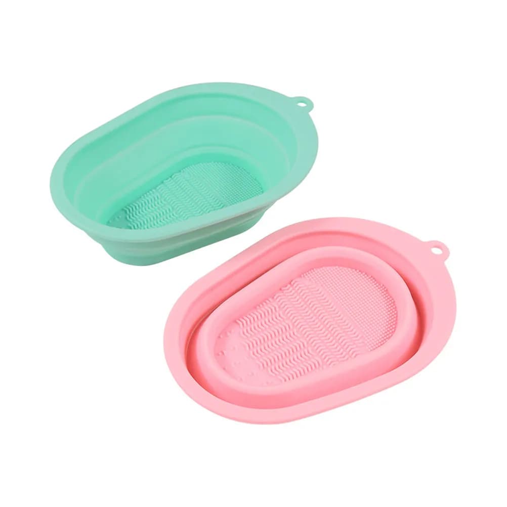 2Pcs Makeup Brush Cleaning Mat Silicone Compact Brush Cleaner Pad Lightweight Portable for Makeup Tool Cleaning