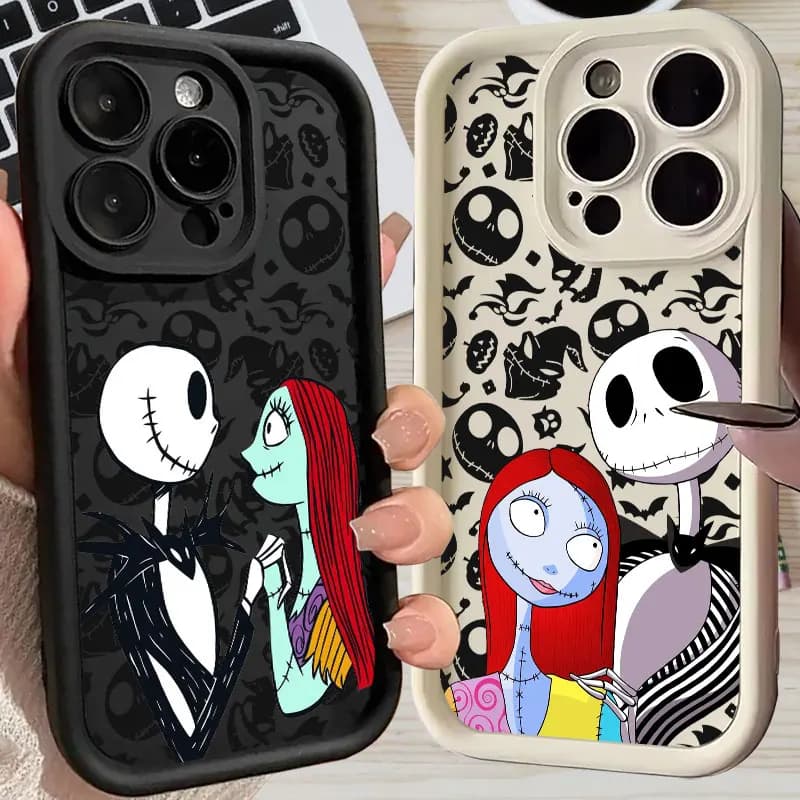 Cover Nightmare Before Christmas Jack Sally Skellington for Apple iPhone 17E 15 16 14 13 12 11 17 Pro Max Air Plus 16E