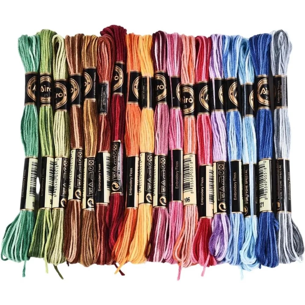 18 Gomitoli di Filo da Ricamo Colorato a 6 Fili, Variegato, con Gradiente di Colore Arcobaleno, per Punto Croce e Braccialetti dell'Amicizia