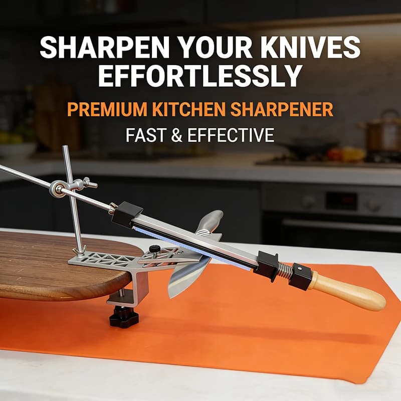 Affilacoltelli Professionale ad Angolo Fisso con Pietra Diamantata, Strumento di Affilatura Rapida per Cucina e Uso Esterno