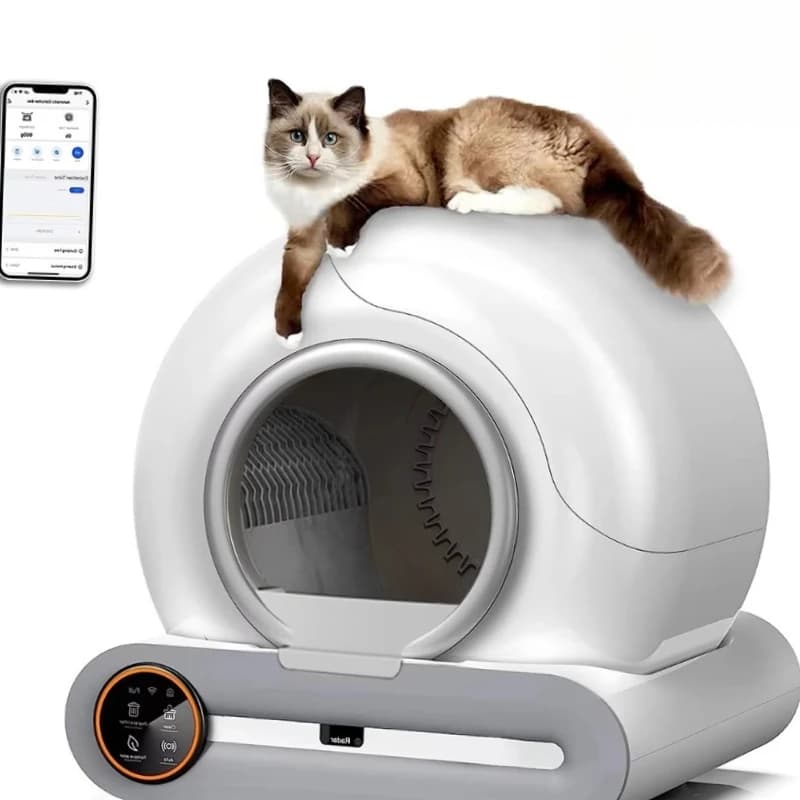 65L Automatic Cat Litter Box Smart APP Control Self-Cleaning Enclosed Pet Toilet Odor Control for Cats