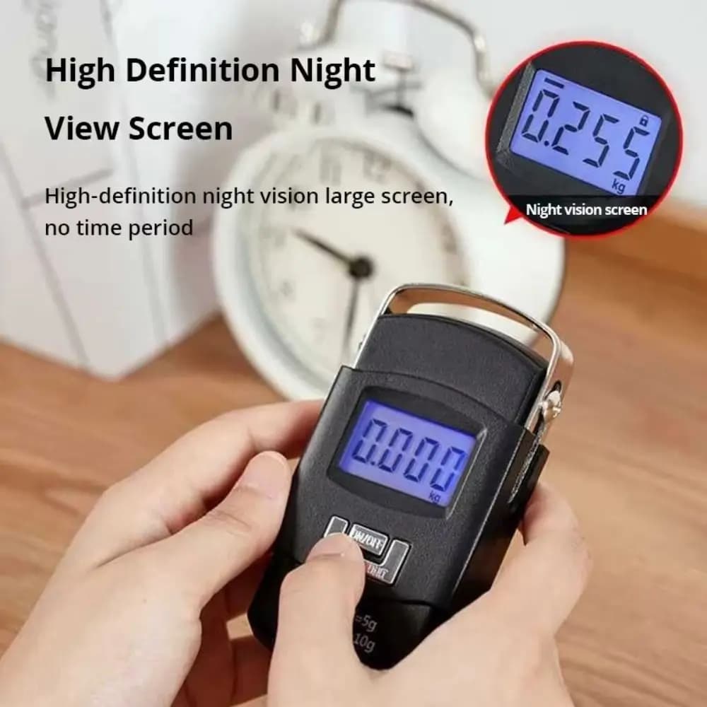 Black Color Portable Luggage Scale 10g Precision 50kg Capacity Electronic Scale Digital Screen LCD Display Digital Scale
