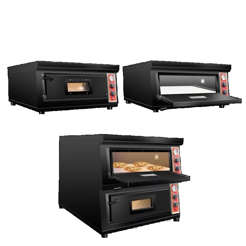Tavolo Elettrico da Ristorante Made Tabletop 400 ° 450 ° Forno per Pizza a Gas LPG Doppio C Italy 2 con Piano in Pietra