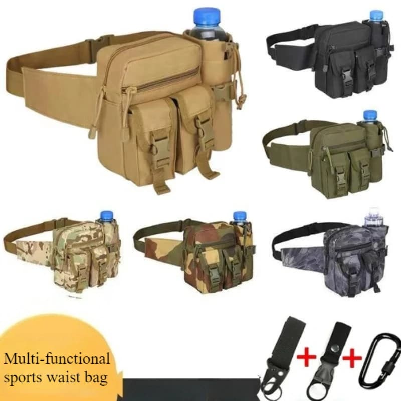 Multifunctional Running Sport Waist Bag for Exterior with Hidden Shoulder, Tactical Waist Bag for Walking