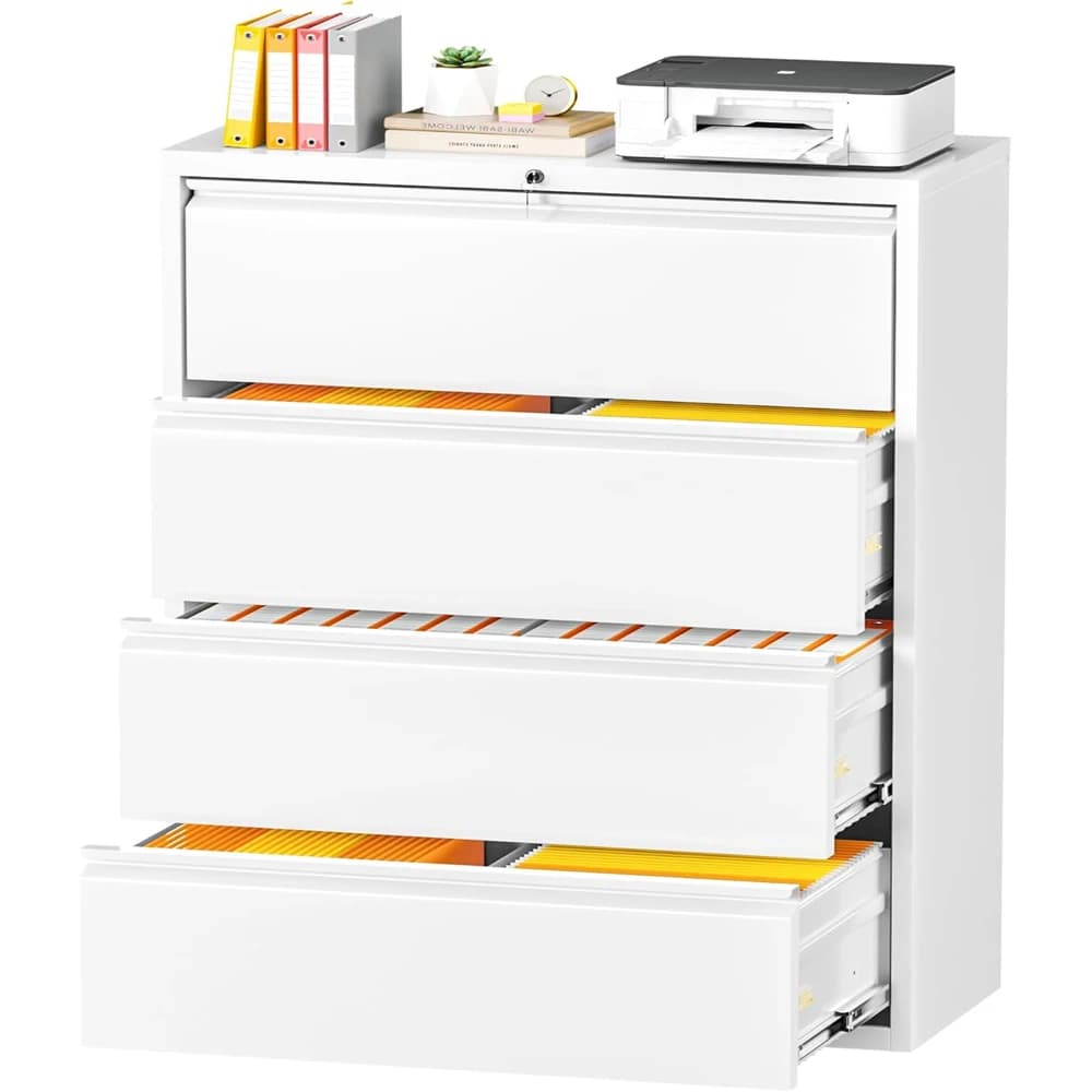 Classificatore a 4 cassetti per ufficio domestico, archivio laterale, organizer per cartelle sospese, cassetti a incastro, per scuola, officina, esterni