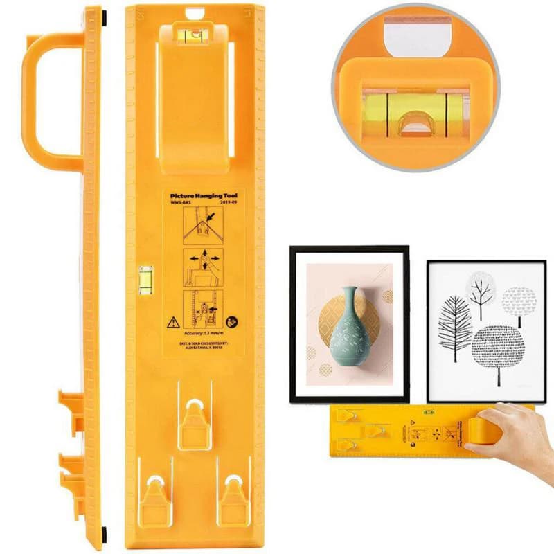 1 set di ganci per ganci per cornici per foto fai da te, righello di livello, strumenti facili per appendere a parete