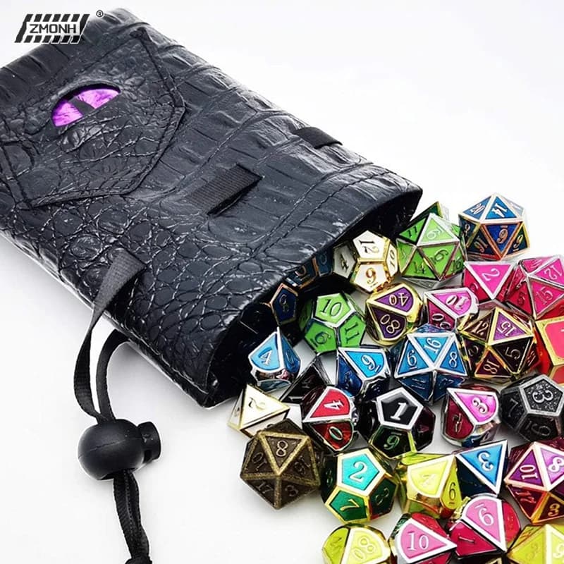 Sacchetto Porta Dadi con Coulisse in Pelle PU, Borsa per Dadi DND, Custodia per Carte Tarocchi e Oracoli, Regalo, Porta Monete, Gioielli e Accessori